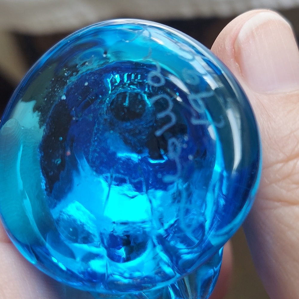 *SOLD* 2 Signed Leo Ward Bluebird of Happiness Blue Crystal Glass 1993-94 Papers - Picture 5 of 16